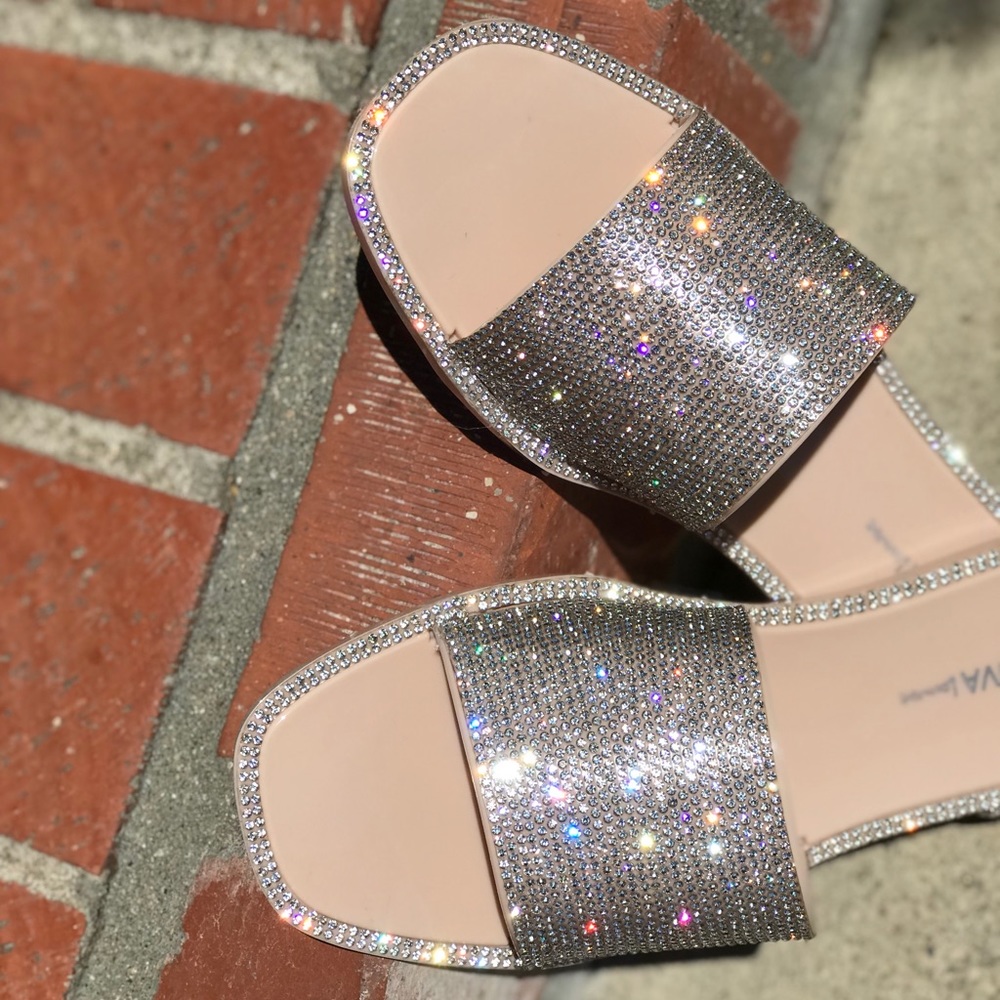 Nude Rhinestone Jelly Slide Sandal - Picture 10 of 10